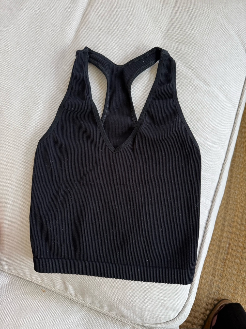 FP Movement by Free People Black Ribbed Racerback Sports Bralette